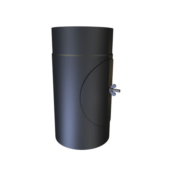 318410130jpg - Klima og Varme Metalbestos 130 mm længde 250 mm m/renseklap sort røgrør