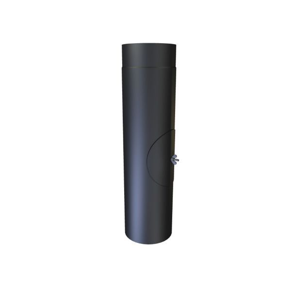 318411130jpg - Klima og Varme Metalbestos 130 mm længde 500 mm m/renseklap sort røgrør