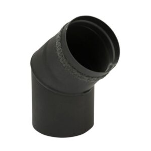318412080jpg - Klima og Varme Metalbestos 80 mm knærør 45° x 1 mm. Sort røgrør