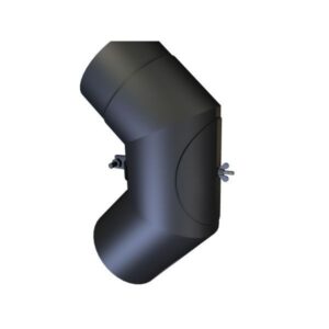 Metalbestos 130 mm knærør 90° m/smig/renselem sort røgrør