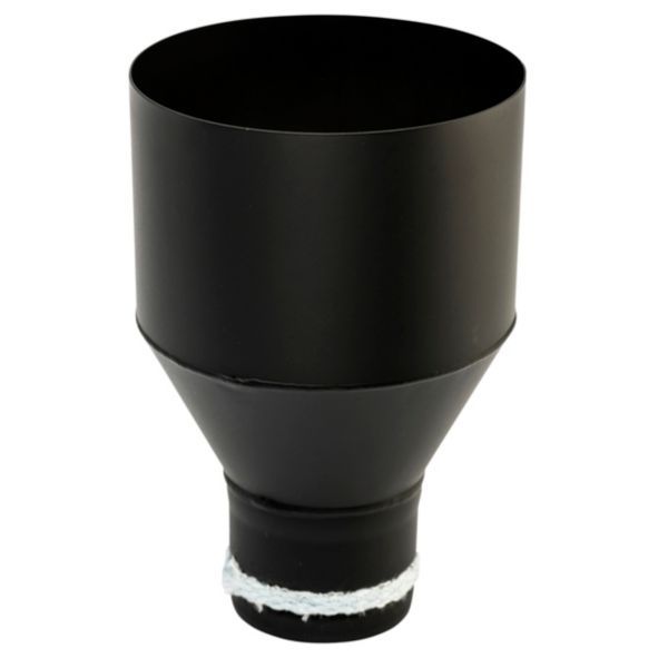 318495080jpg - Klima og Varme Metalbestos 80 mm overgang til 150 mm stålskorsten. Sort røgrør