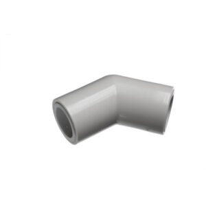 K25 vinkel 45 gr. UV-resistent PVC, Råhvid RAL 9001, Ø 25 mm