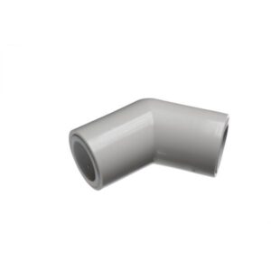 K32 vinkel 45 gr. UV-resistent PVC, Råhvid RAL 9001, Ø 32 mm