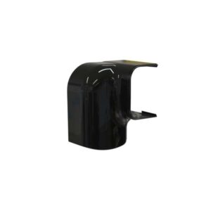 T75-S bøjning højre rotation 78x58 mm, Sort RAL 9005, 90 gr.