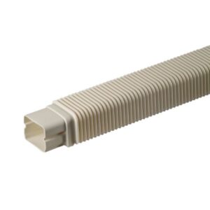 T80-R fleksibel kanal 80x60 mm Råhvid RAL 9001 590 mm