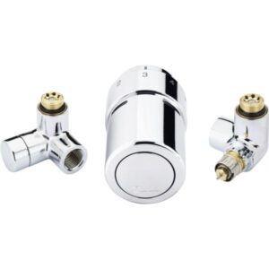 Danfoss RTX ventilsæt, til højre monteret termostat, krom