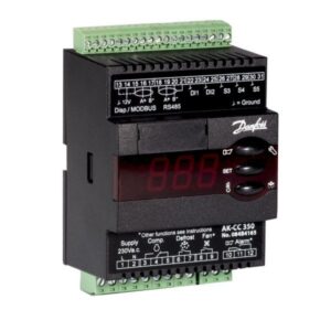 Danfoss AK-CC 350 Køle-apparatstyring, Temp., Multi, 4 relæer, 1f, 2k, 2,3 VA