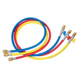 Refco CA-CCL-60-5/16''SAE 3 x service slanger, 5/16'', med kugleventil, lige, 60 bar, 150
