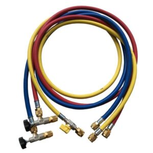 Refco CCL-60-A-38010 3 x service slanger, 1/4''-1/4'', med schrader & kugleventil, lige
