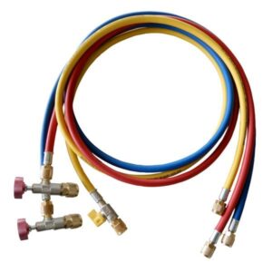 Refco CCL-60-A-38010 3 x service slanger, 5/16''-1/4'', med schrader & kugleventil, lige