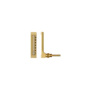 Erik Færgemann maskintermometer 1/2'' x 63 mm, vinkel. 0-120C, h=150. messing