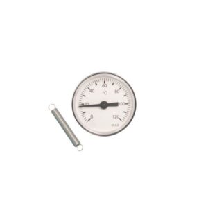 480523000jpg - Klima og Varme Erik Færgemann påspændingstermometer Ø63mm med påspændingsfjeder. 0-120 C