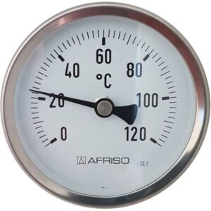 480661324-4jpg - Klima og Varme Erik Færgemann Termometer Ø63x100 mm, 0-120C. Rustfrit/Syrefast stål. Føler: Ø8 mm bagud, Nøjagtigh: Kl 1,0