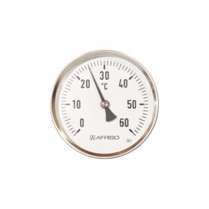 480663344jpg - Klima og Varme Erik Færgemann Termometer Ø83x150 mm, 0-120C. Rustfrit/Syrefast stål. Føler: Ø8 mm bagud, Nøjagtigh: Kl 1,0