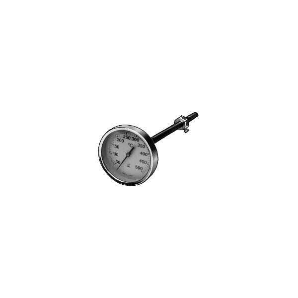 480813000jpg - Klima og Varme Erik Færgemann Røggastermometer 83mm. Føler 10x250mm. 50-500° C, Elektroforzinket stål.