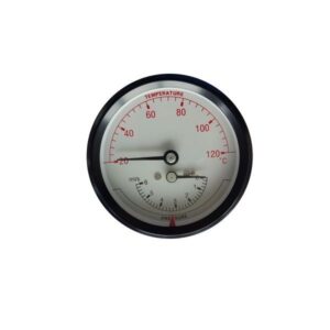 Erik Færgemann hydro-termometer Ø80mm, 1/2'' (bag). 0-6 mvs. 20-120 C