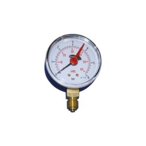Erik Færgemann manometer Ø63mm, 1/4'' (ned), 0-6 bar/mvs. med stilleviser