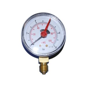 481101082jpg - Klima og Varme Erik Færgemann manometer Ø63mm, 1/4'' (ned), 0-10 bar/mvs. med stilleviser