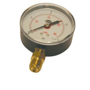 481103043jpg - Klima og Varme Erik Færgemann manometer Ø80mm, 3/8'' (ned), 0-4 bar/mvs. med stilleviser