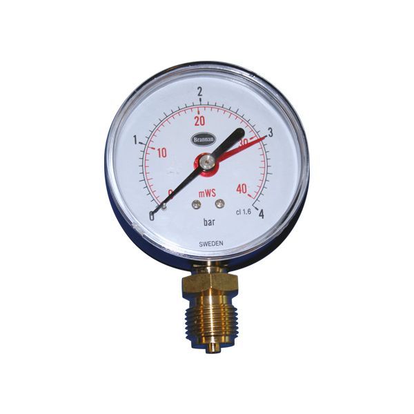 481103044jpg - Klima og Varme Erik Færgemann manometer Ø80mm, 1/2'' (ned), 0-4 bar/mvs. med stilleviser