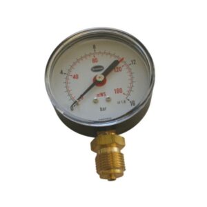 481103104jpg - Klima og Varme Erik Færgemann manometer Ø80mm, 1/2'' (ned), 0-16 bar/mvs. med stilleviser