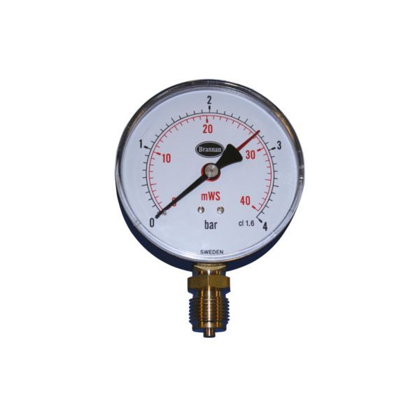 481104044jpg - Klima og Varme Erik Færgemann manometer Ø100mm, 1/2'' (ned), 0-4 bar/mvs. med stilleviser