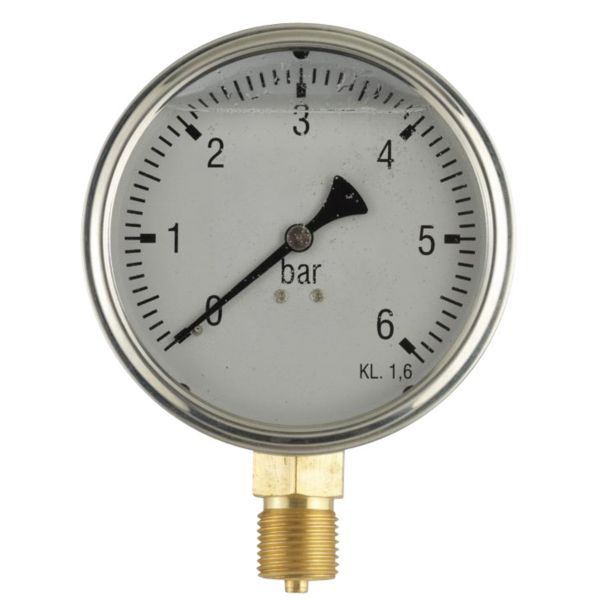 481161432-4jpg - Klima og Varme Erik Færgemann Vakuum-manometer Ø100 mm, 1/2'' (ned), glycerinfyldt, -1/+1,5 bar