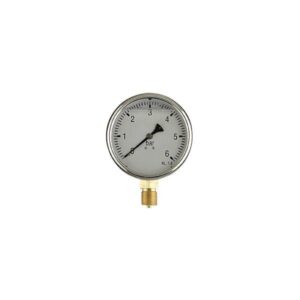 Erik Færgemann Manometer 0-10bar ø100 mm. Rustfri/Syrefast. Med glycerin kl. 1,0, 1/2'' ned